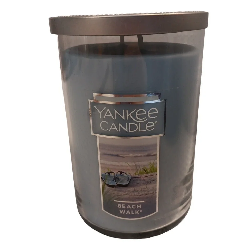 Yankee Candle Beach Walk Scented Double Wick 22oz Jar Tin Lid HTF 75-110hrs New